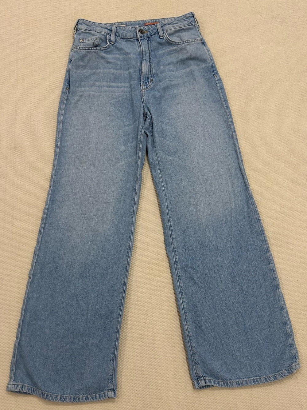 Pilcro Wide Leg Jeans Light Blue Wash Minimalist Streetwear High Rise Size 26